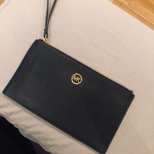 NWOT. Michael Kors black wristlet bag.